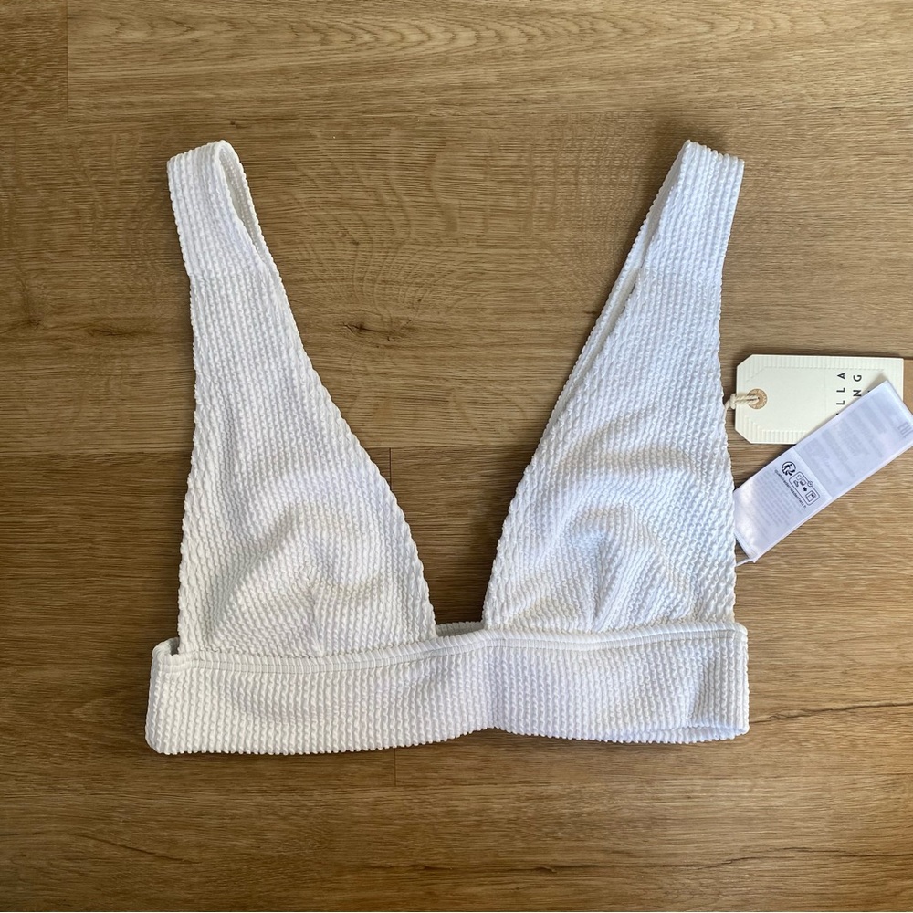 Billabong White Textured Bikini Top